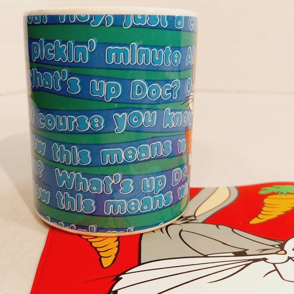 Vtg 1995 3D Bugs Bunny Coffee Mug  and Personal -sized Mat Warner Bros. - Picture 3 of 6
